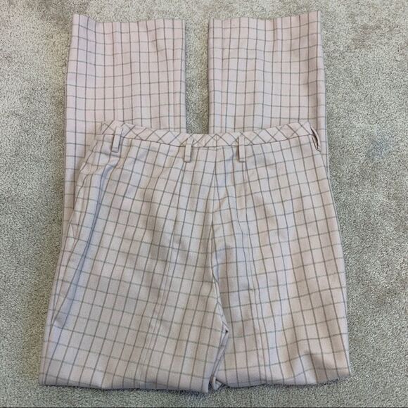 Akris flamingo pink wool plaid check Farrah trouser pants size 6 - Picture 2 of 13